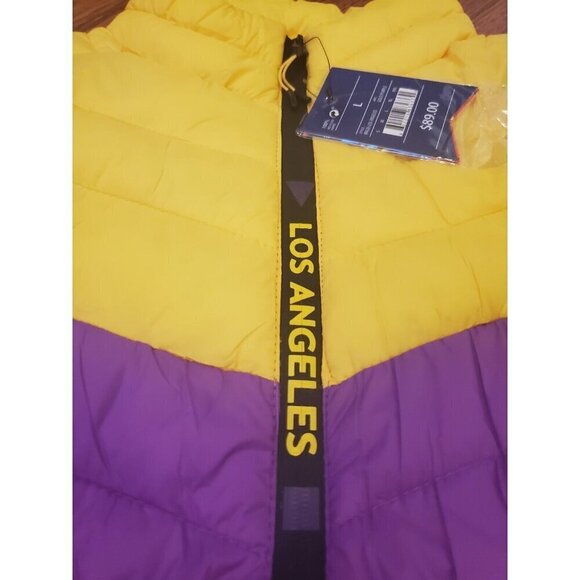 Los Angeles Purple Gold Puffer Jacket Men's Size Large Colorblock NWT - Picture 11 of 11